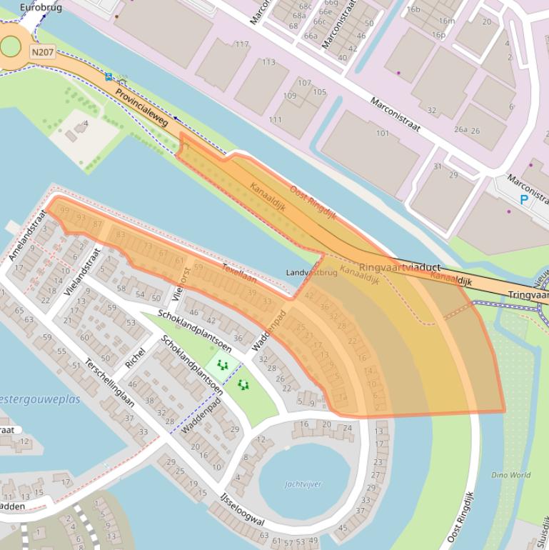 Kaart van postcodegebied 2809SB.