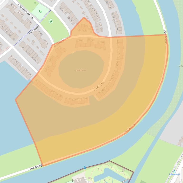 Kaart van postcodegebied 2809SM.