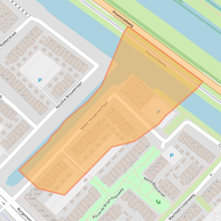 Kaart van postcodegebied 2809VA.