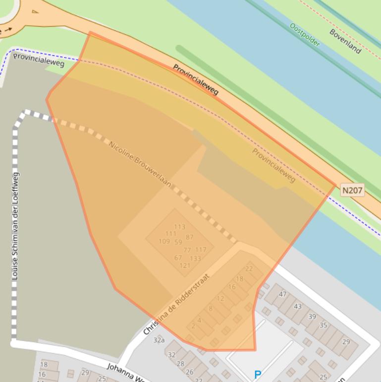 Kaart van postcodegebied 2809VE.