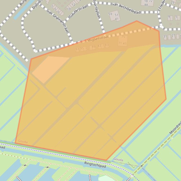 Kaart van postcodegebied 2809WB.