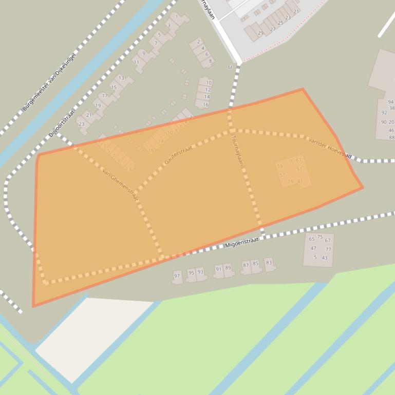 Kaart van postcodegebied 2809WC.