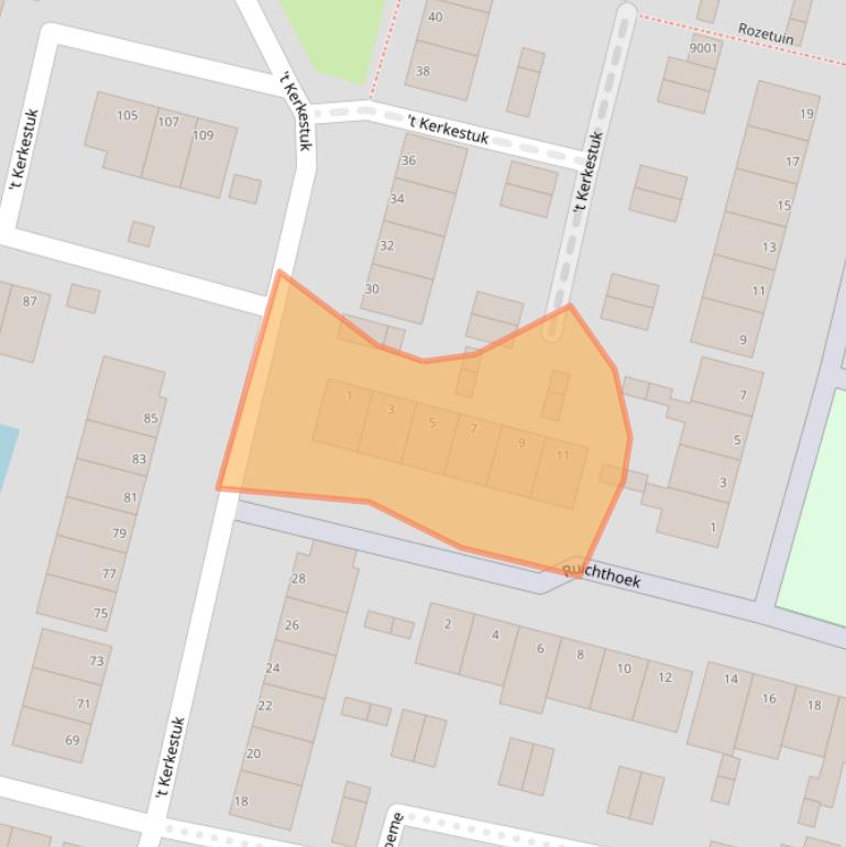 Kaart van postcodegebied 2811AE.