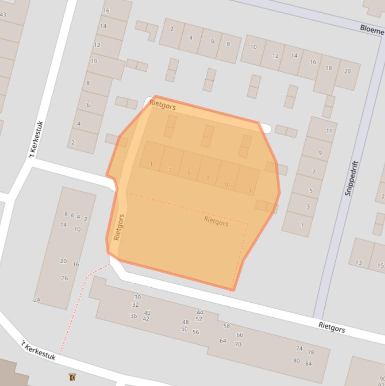 Kaart van postcodegebied 2811AS.