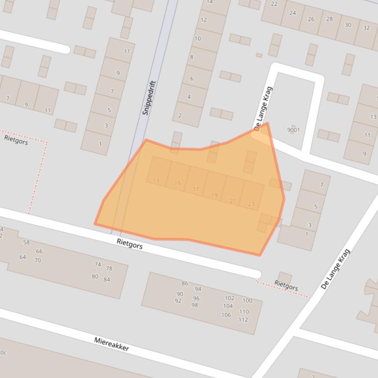 Kaart van postcodegebied 2811AT.