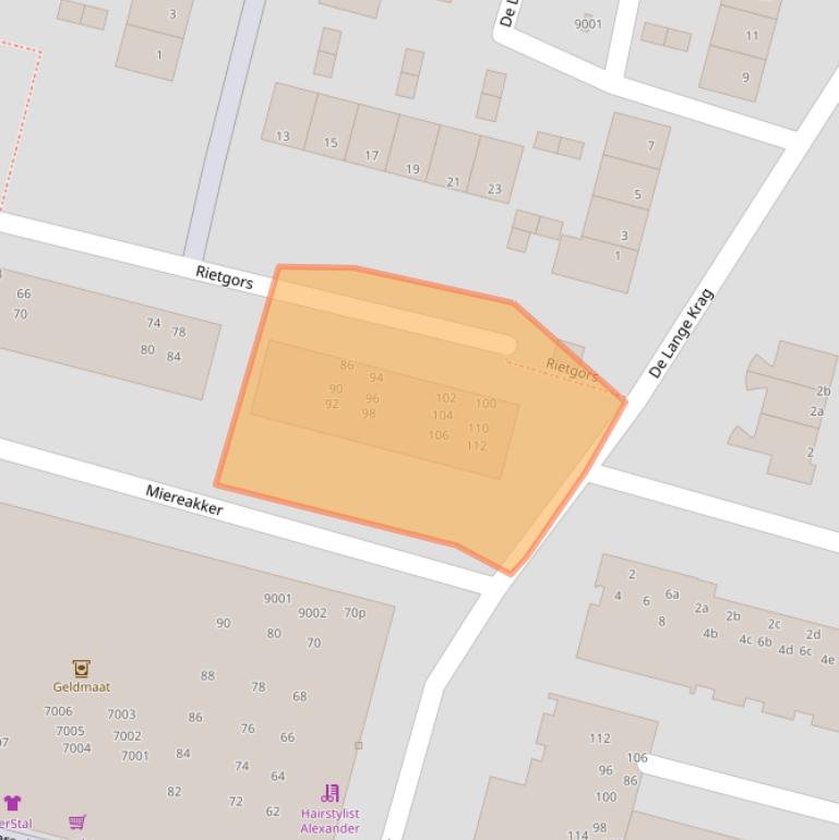 Kaart van postcodegebied 2811AX.