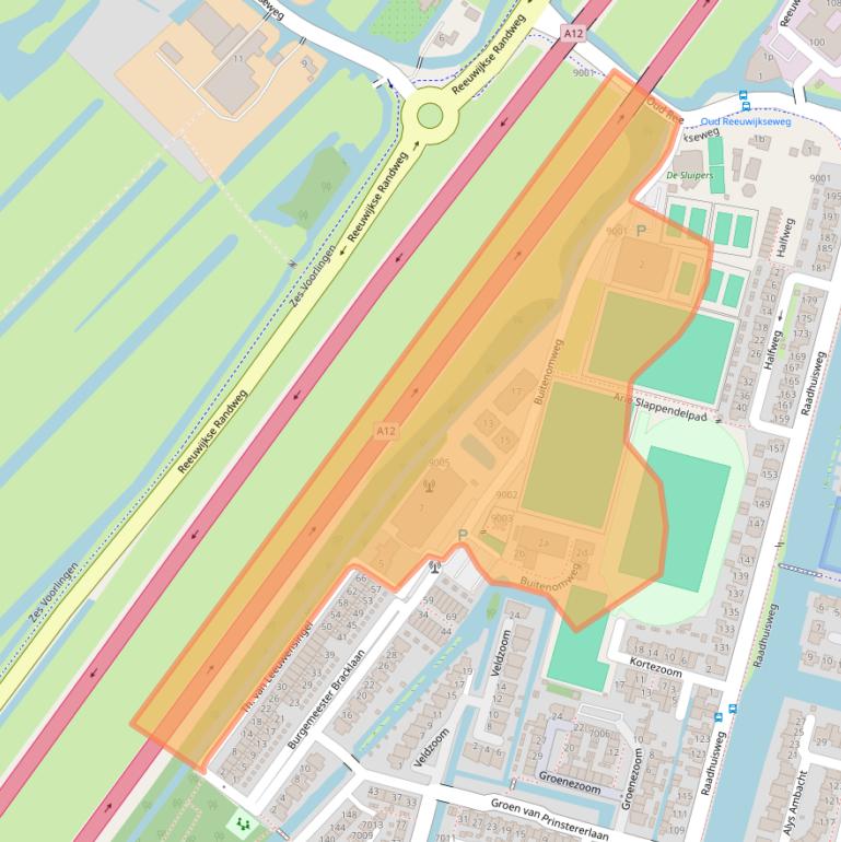 Kaart van postcodegebied 2811BM.