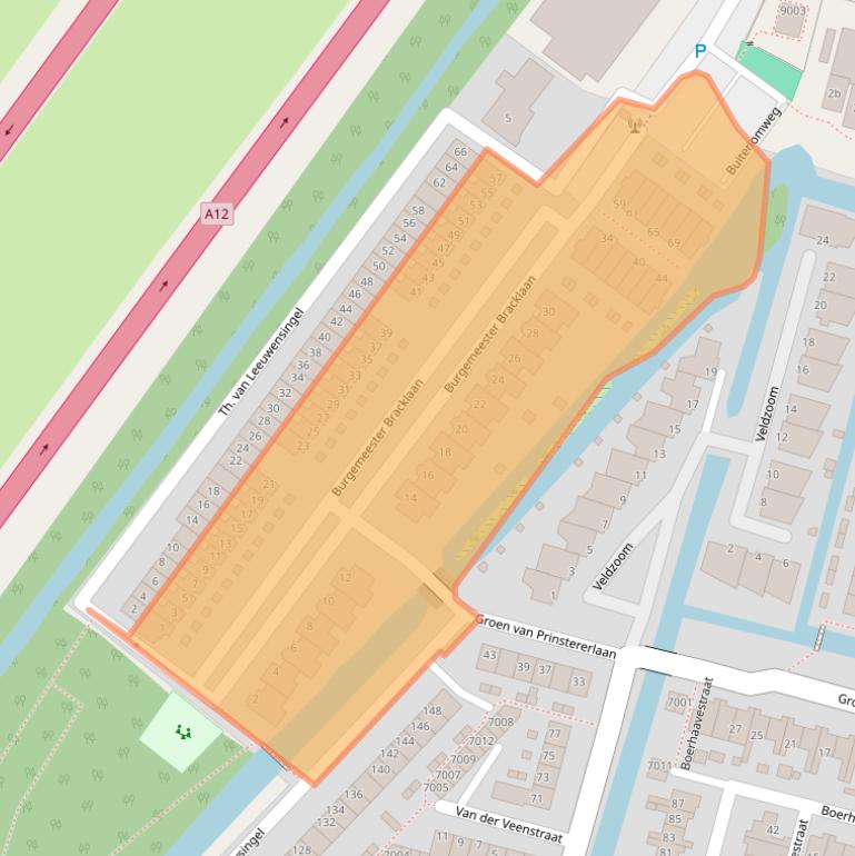 Kaart van postcodegebied 2811BP.