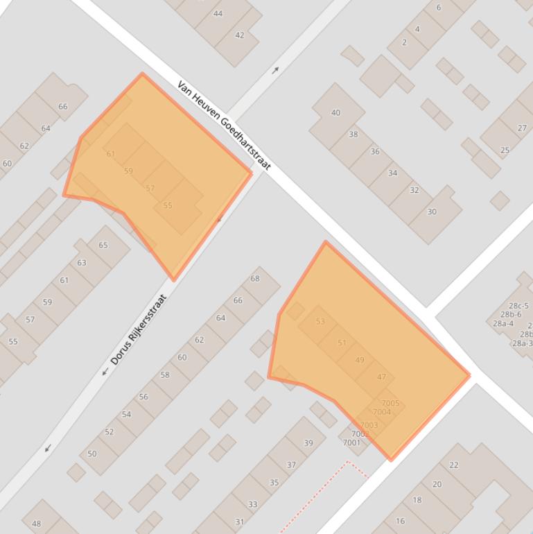 Kaart van postcodegebied 2811BV.