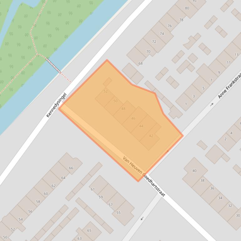 Kaart van postcodegebied 2811BZ.