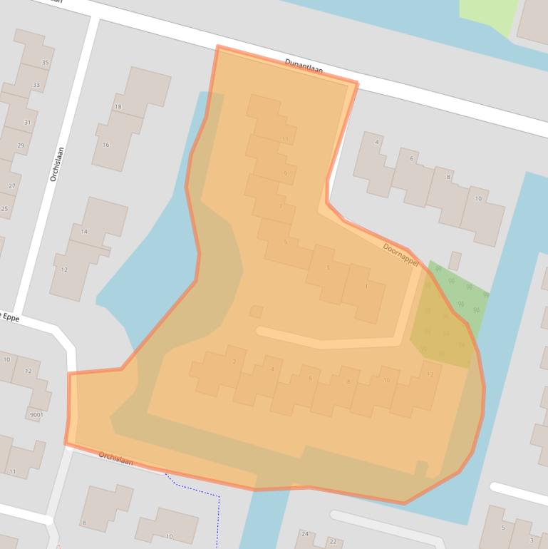 Kaart van postcodegebied 2811CV.