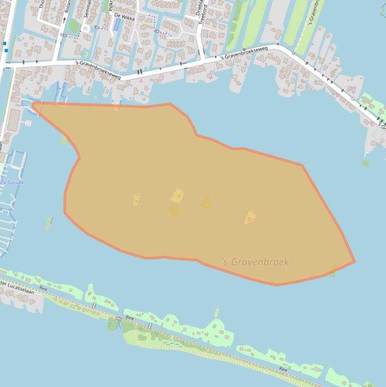 Kaart van postcodegebied 2811DP.