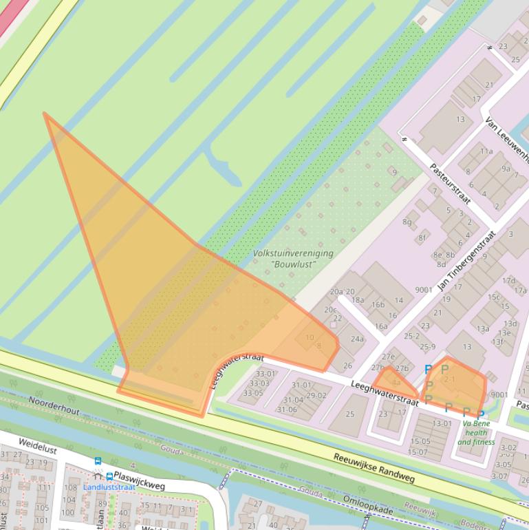 Kaart van postcodegebied 2811DV.