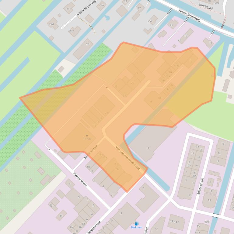 Kaart van postcodegebied 2811DW.
