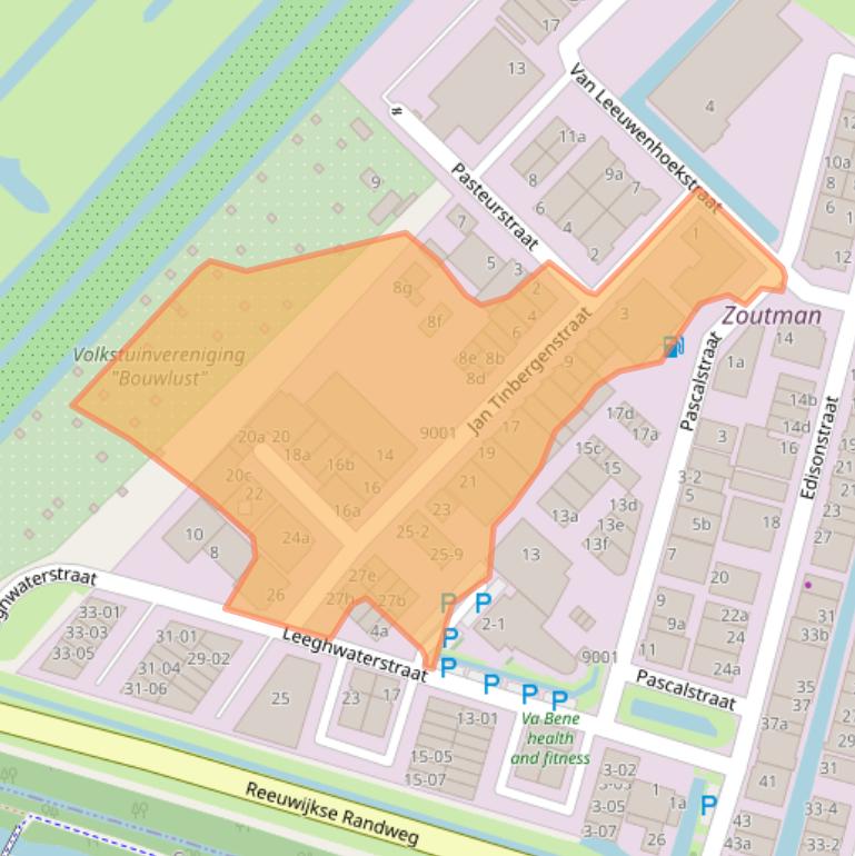 Kaart van postcodegebied 2811DZ.
