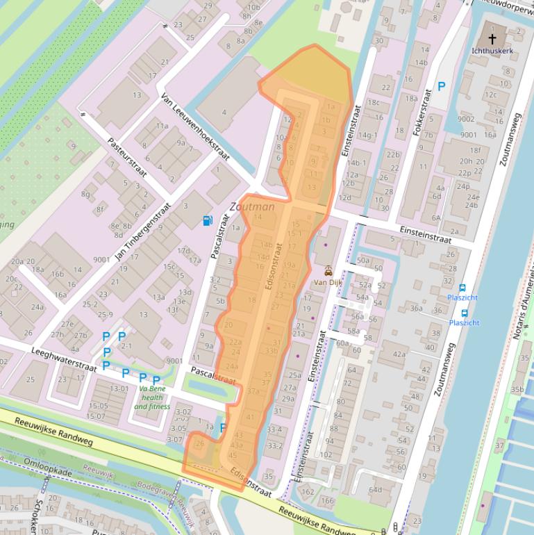 Kaart van postcodegebied 2811EM.