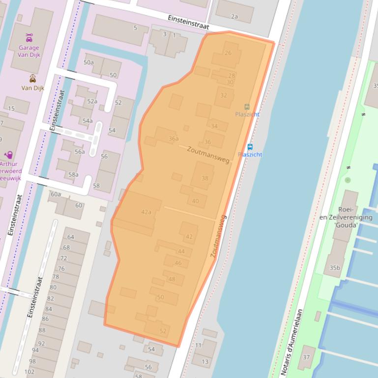 Kaart van postcodegebied 2811ET.