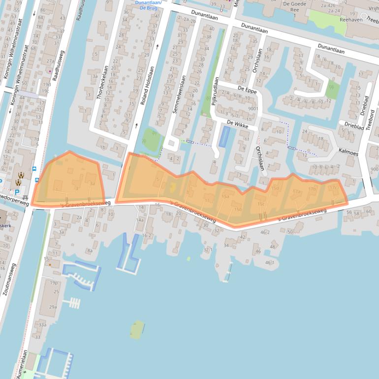 Kaart van postcodegebied 2811GA.