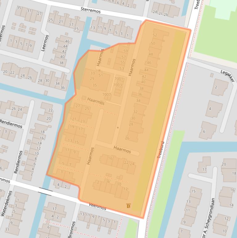 Kaart van postcodegebied 2811GT.