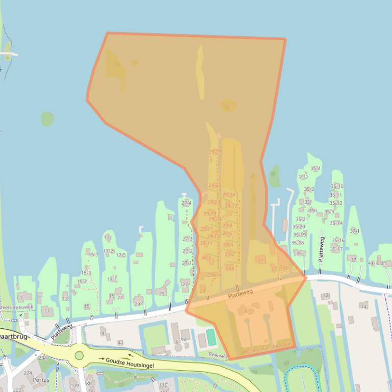 Kaart van postcodegebied 2811HM.