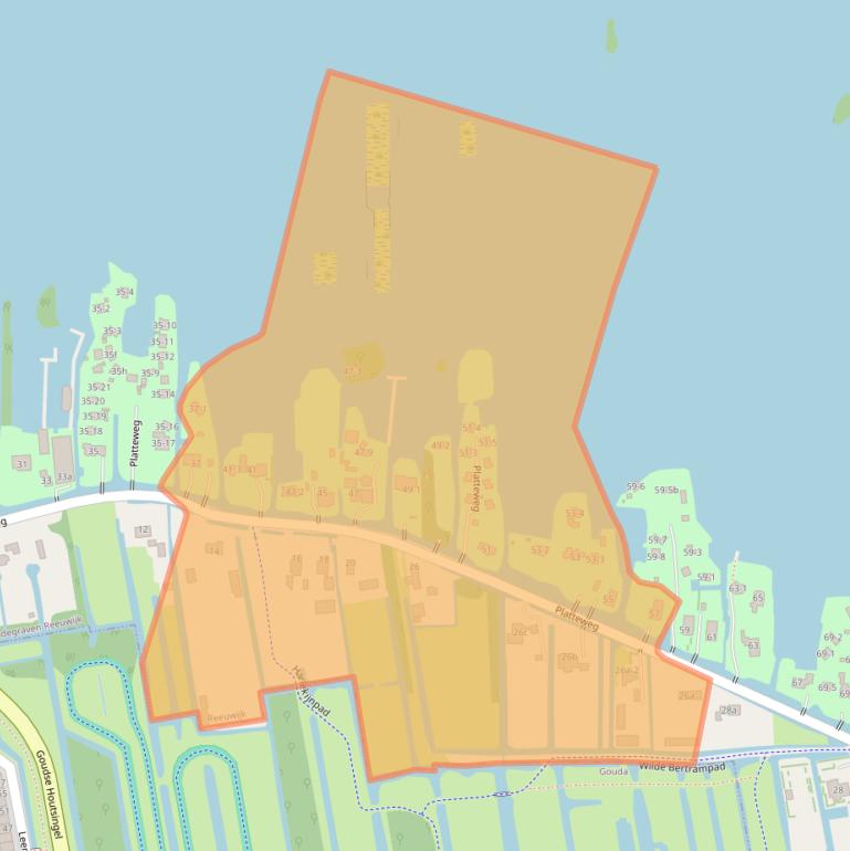 Kaart van postcodegebied 2811HP.