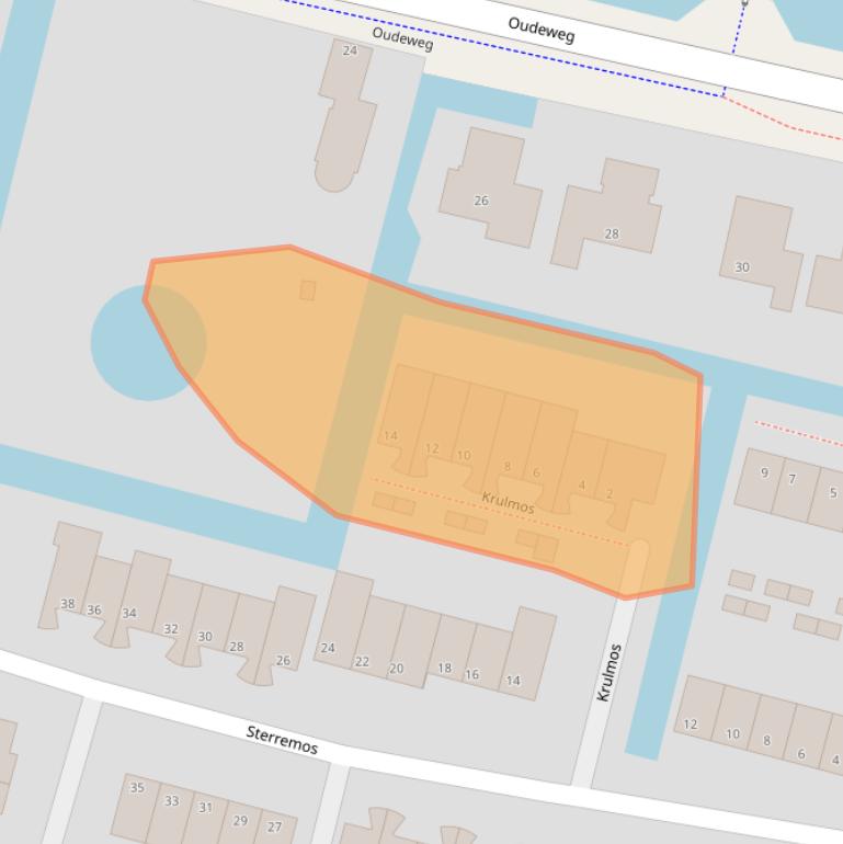 Kaart van postcodegebied 2811JA.