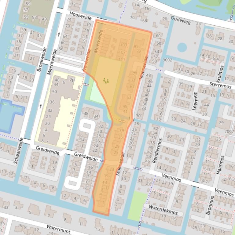 Kaart van postcodegebied 2811JC.