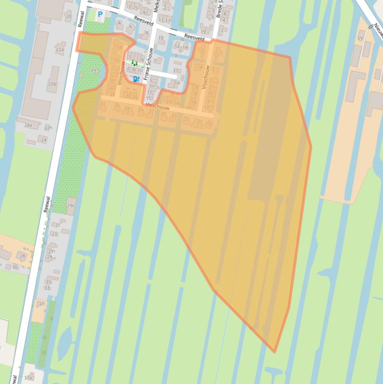 Kaart van postcodegebied 2811LK.