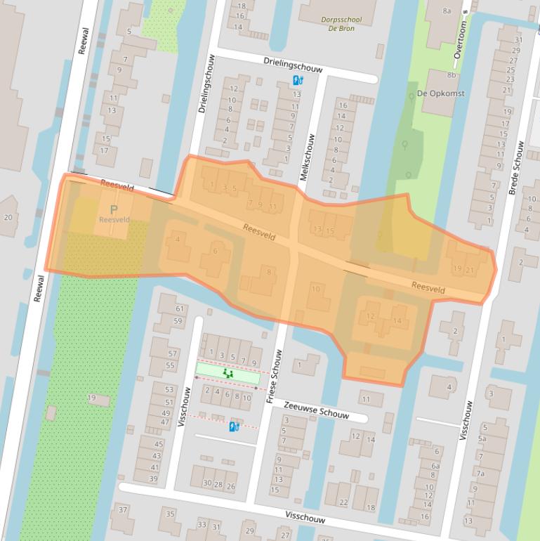 Kaart van postcodegebied 2811LL.