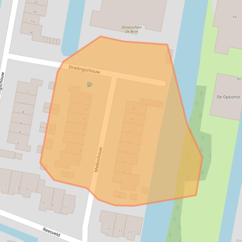 Kaart van postcodegebied 2811LM.