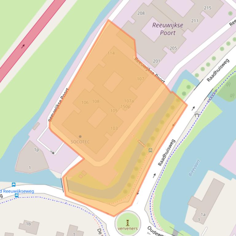 Kaart van postcodegebied 2811MX.