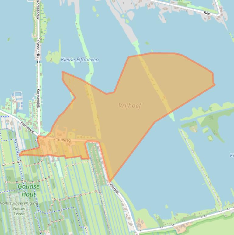 Kaart van postcodegebied 2811NA.