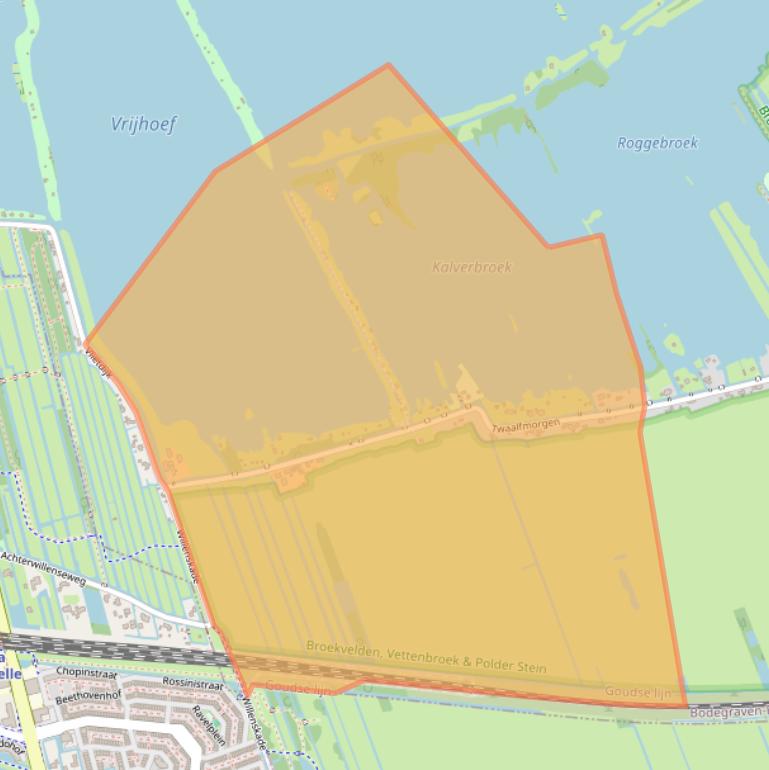 Kaart van postcodegebied 2811NC.