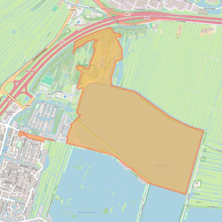 Kaart van postcodegebied 2811NN.
