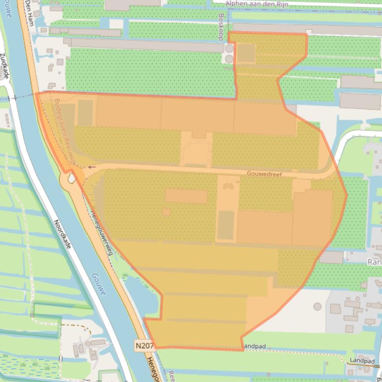 Kaart van postcodegebied 2811PX.