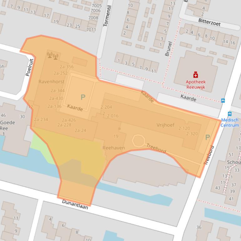 Kaart van postcodegebied 2811PZ.