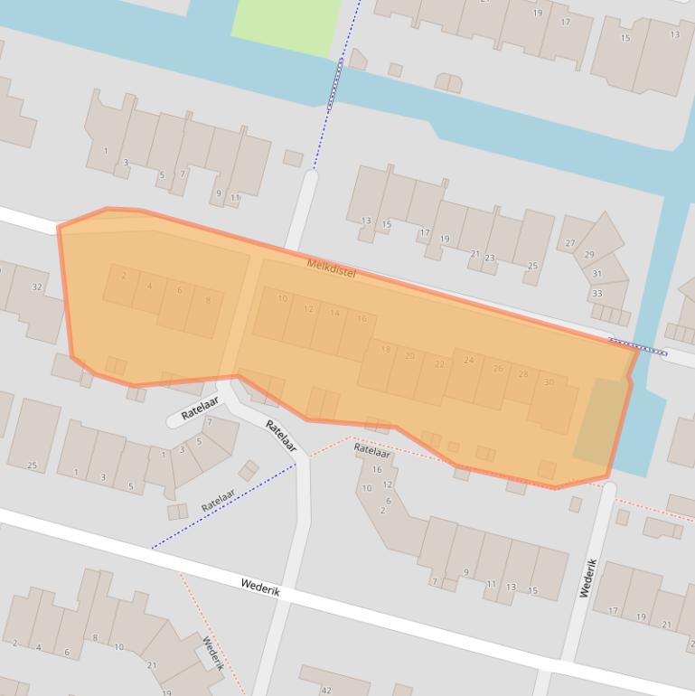 Kaart van postcodegebied 2811RA.