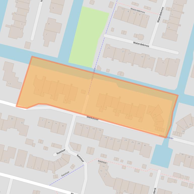 Kaart van postcodegebied 2811RB.