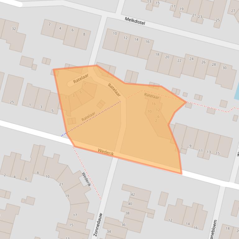 Kaart van postcodegebied 2811RE.