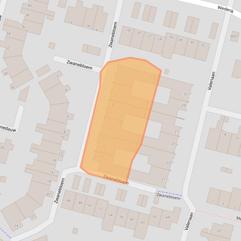 Kaart van postcodegebied 2811RG.