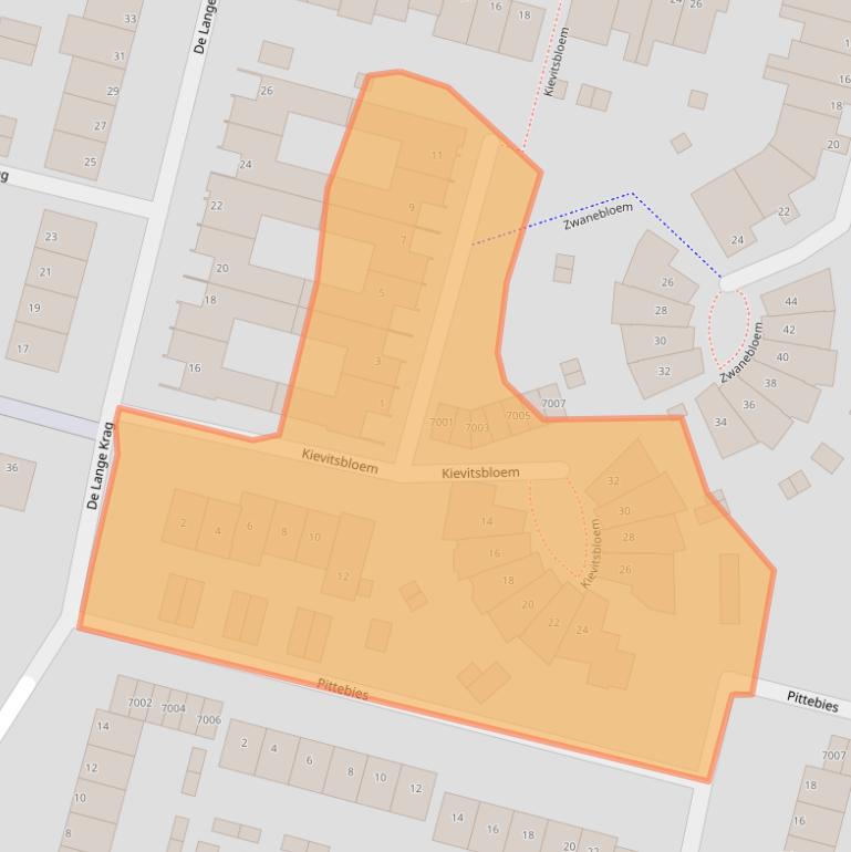 Kaart van postcodegebied 2811RN.