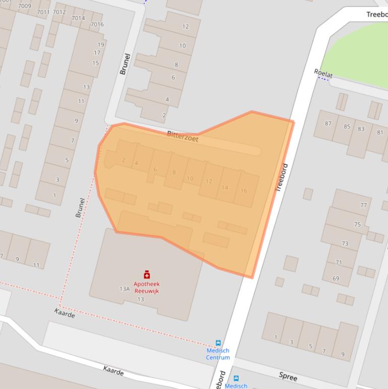 Kaart van postcodegebied 2811RS.