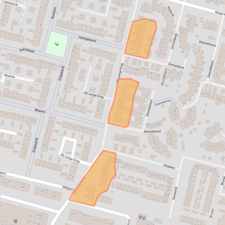 Kaart van postcodegebied 2811RX.