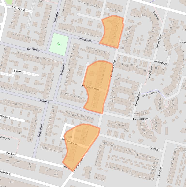 Kaart van postcodegebied 2811RZ.