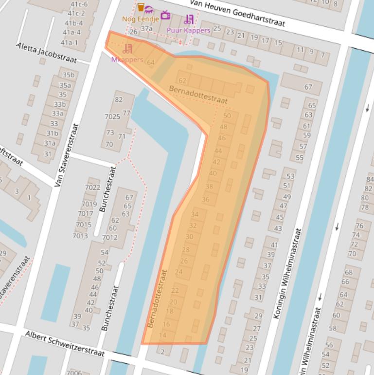 Kaart van postcodegebied 2811SG.