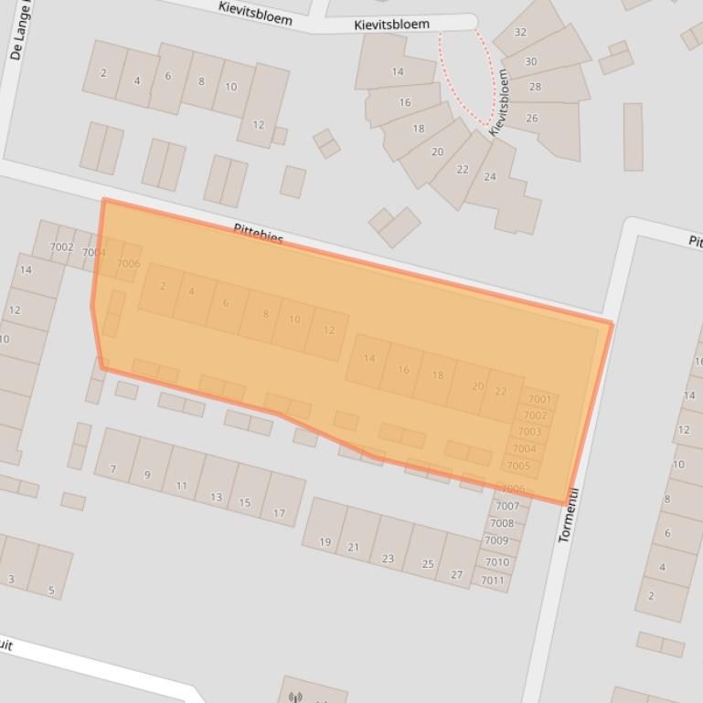 Kaart van postcodegebied 2811ST.