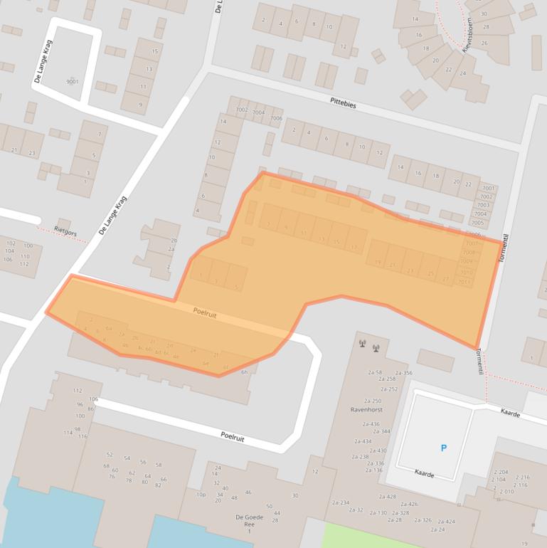 Kaart van postcodegebied 2811SW.