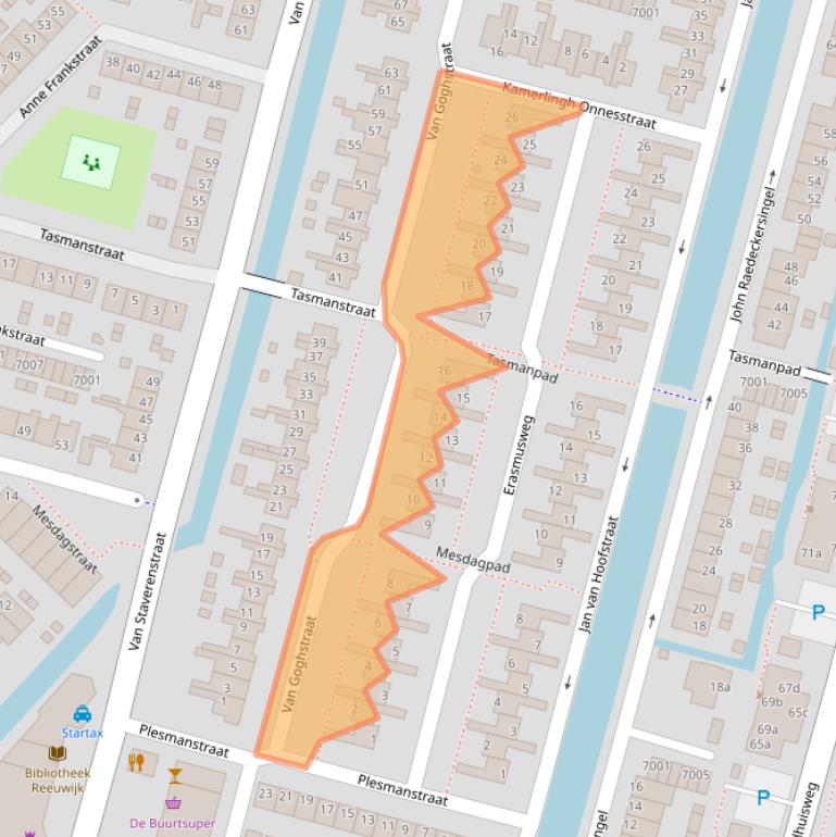 Kaart van postcodegebied 2811TA.