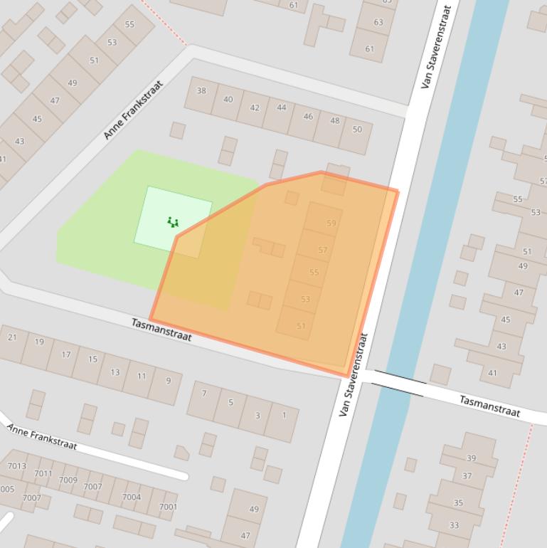 Kaart van postcodegebied 2811TN.