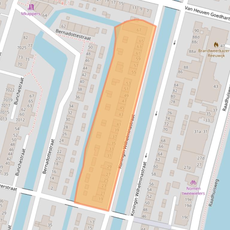 Kaart van postcodegebied 2811TT.